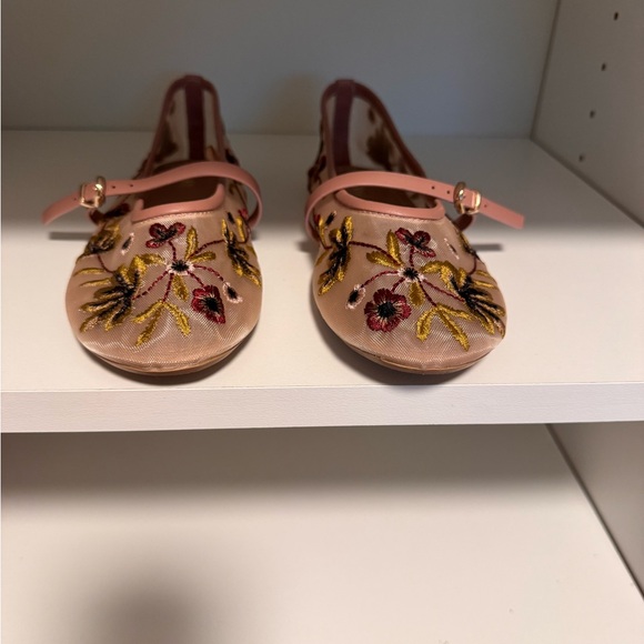 Zara Cream and Pink Dress Shoes with Elegant Design Ballet flats Size 37=7 - Picture 5 of 9